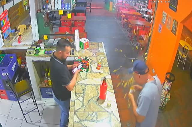 Snack explodes and customer suffers burns in Curitiba, Brazil, Friday, Dec. 13, 2024. The cause of the snack explosion remains unknown. (NF/newsX)