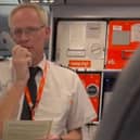 Adrian Johnson makes his retirement speech during his final flight.