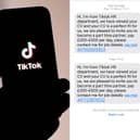 TikTok scam message to watch out for in 2025. 