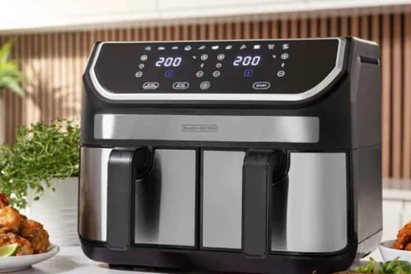 The Black & Decker 9L Dual Basket Air Fryer is on sale at just £59.99