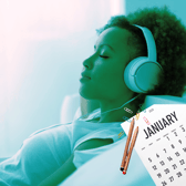 Studies have shown that contrary to your gym buddy's comments, not everyone is raring to go in January each year - and our listening tastes tend to demonstrate that.