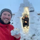 A pair of adventurous brothers built an igloo on Rivington Pike in Chorley