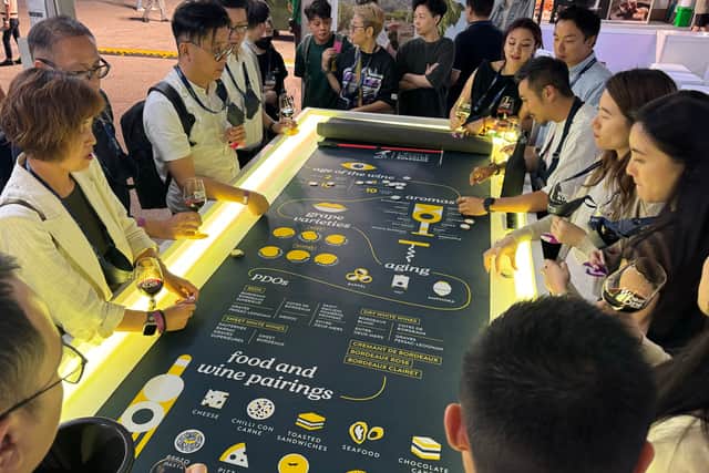 The wine tasting roulette table by Bordeaux wine school