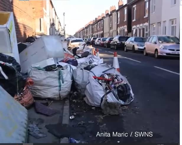 Rubbish on a residential street