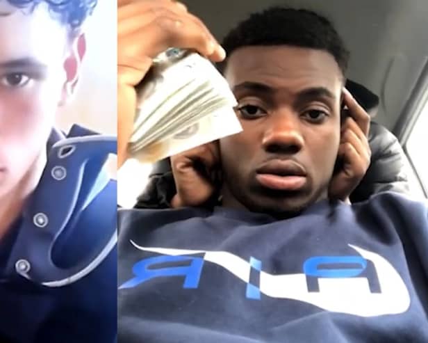 Sheffield gang members pose with wads of cash and machete.