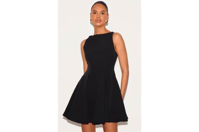 Black Woven Pleated Shift Dress £40.00