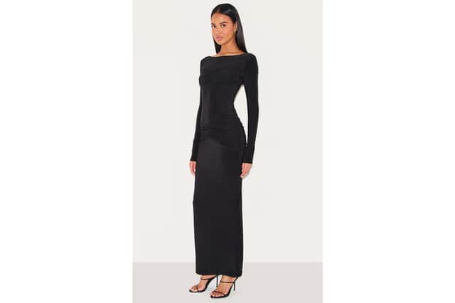Black Sinky Ruched Panel Detail Maxi Dress £28.00