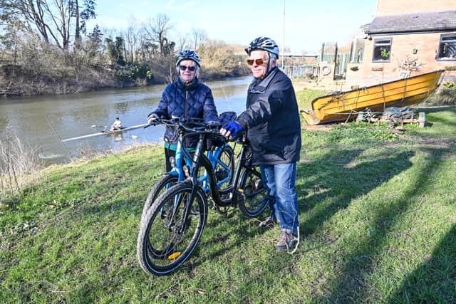 Lillian and Andy Dainty, keen cyclists. Residents have blasted their council for wasting Â£16 million on a bridge that "leads to nowhere".