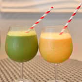 We enjoyed home-made smoothies by the poolside at Rockcliffe Hall and Spa