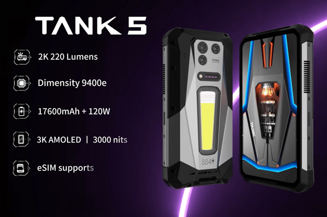 The TANK 5 features an upgraded 2K DLP projector with 220 lumens of brightness