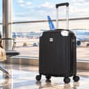 The ATX Luggage 21-inch hard-shell cabin suitcase has a 33-litre capacity, four dual spinner wheels and a built-in three-digit lock.