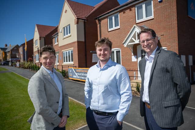 Ben Webster, new land and planning for William Davis Homes in the West Midlands (centre), with Andrew Morgan, William Davis’ land director for the West Midlands (right), and James Chatterton, the company’s head of planning for the region (left)