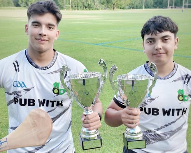 Kenilworth duo Issac Curtis, left, and Charlie Hamill with their All Britain Champions Trophies 