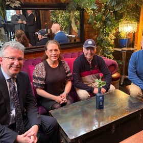 Sir Jeremy Wright KC, Julia Aratoon (Warwickshire County Council), Phil Baker (Ronnie’s Bar) and Corin Crane (Chamber)