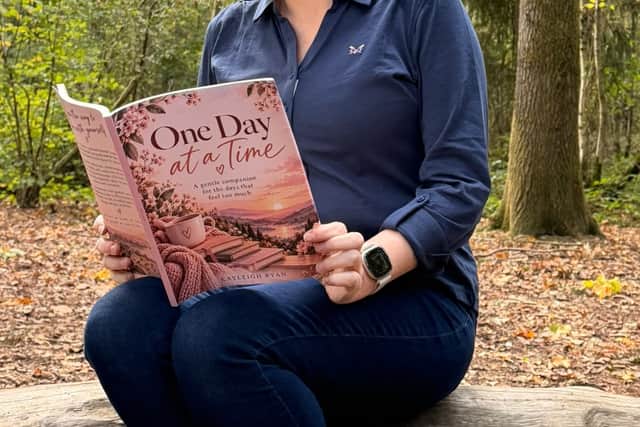 Kayleigh Ryan reading her book, One Day at a Time, a mental health and wellbeing workbook created from her own lived experience.