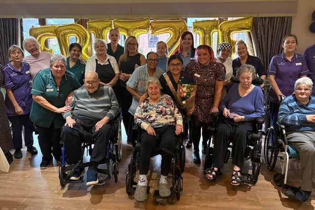 Staff and residents at Cubbington Mill celebrate 20 years long service with Fritzie
