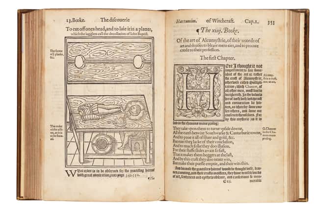 Pages from The Discoverie of Witchcraft acquired by Shakespeare Birthplace Trust.