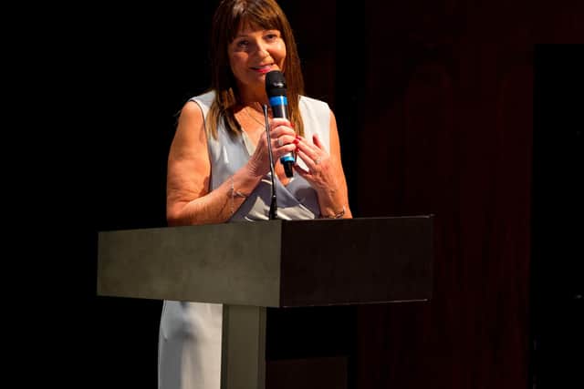 Addressing the audience at the recent calendar launch night at The Rep Theatre in Birmingham.