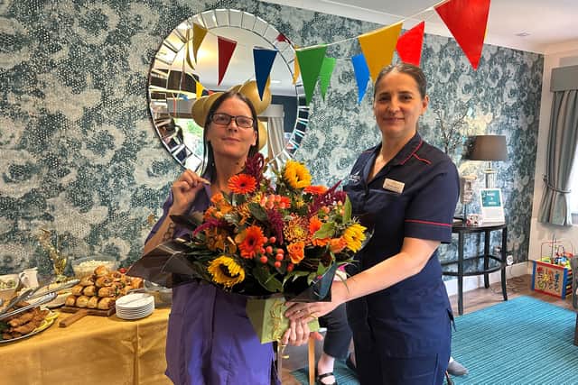 Head Housekeeper Mandy Smith with Ramona Vasilica Acting Deputy Manager Overslade House Care Home