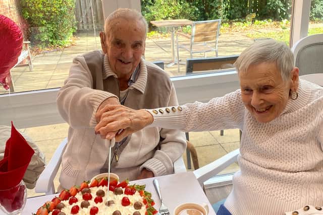 Jenny and Don celebrate Platinum Wedding Anniversary at Overslade House Care Home
