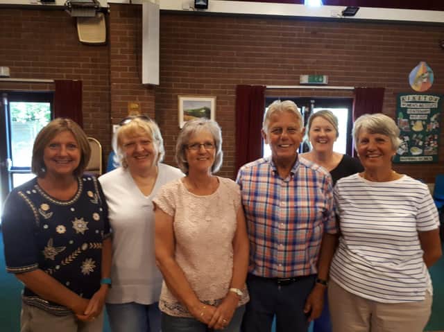 Cllr Chris Mills (Kineton) and his wife Sue and volunteers from charity, The Graham Fulford Charitable Trus, who carried out the screening