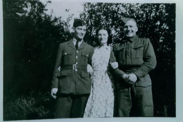 Jim Braisby (on the right)  with his sister Gladys and her fiance (on the left). 
Lorraine cant remember his first name, but his surname was Dolman and when he returned from the war he and Gladys married