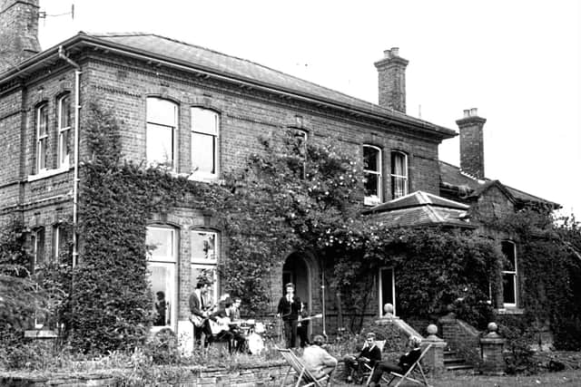 Pinkerton's outside Clifton Hall. Photo property of S.K Moore.