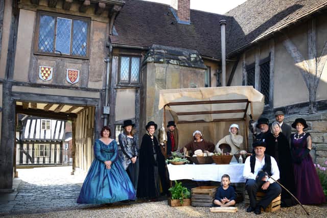 Organisers of the event at the Lord Leycester Hospital to recreate scenes from a traditional Victorian market. Photo by Gill Fletcher.