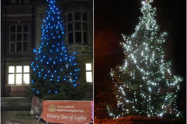 Left: The Leamington Tree of Light. Right: The Whitnash Tree of Light.