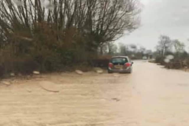 Flooding in Fenny Compton, down the road in south Warwickshire. Photo by Warwickshire Fire and Rescue Service.