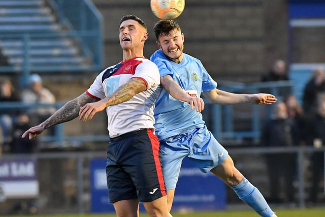 James Hancocks in a midfield battle