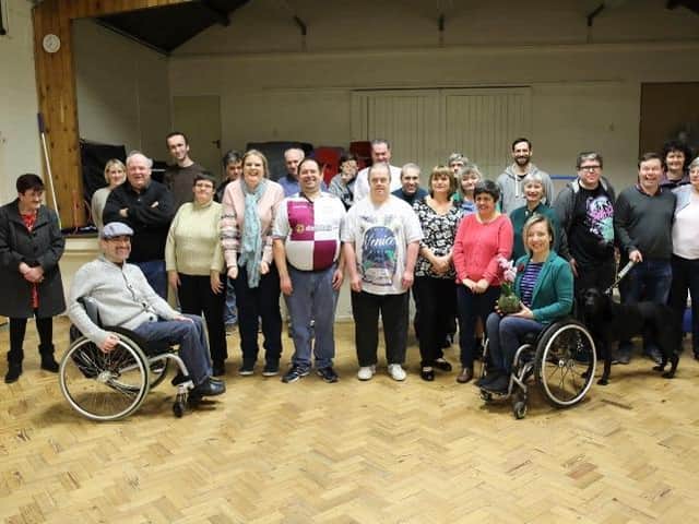GB Paralympic alpine skier Anna Turney with members of Leamington PHAB club.