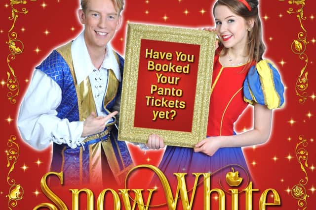 Emma Marsh (right) in the title role of Snow White and Tom Ling (left) as the Prince.