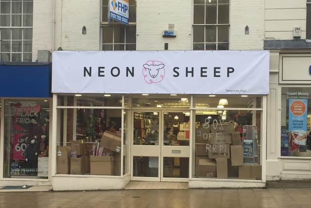 Neon Sheep in Leamington.