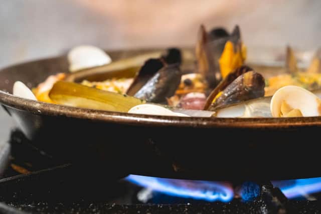 Seafood Paella at Flamenco in Warwick.