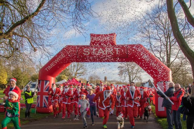 The start of the Santa Dash in 2018. Photo by Myton Hospices