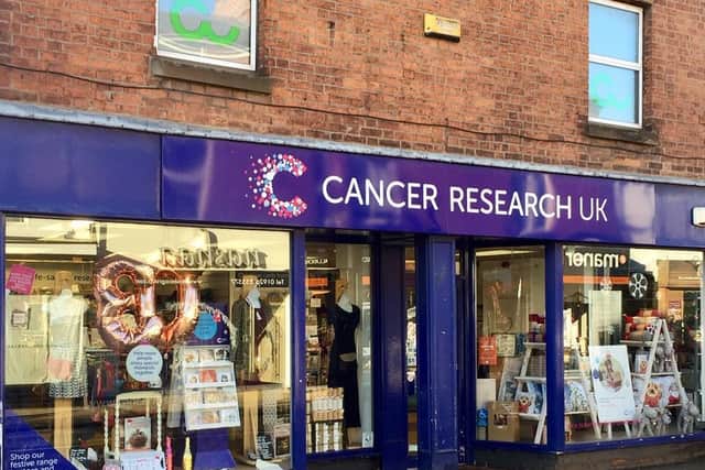 Cancer Research UK charity shop in the town centre of Kenilworth