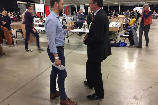 Kenilworth Weekly News reporter Matt Elofson speaks to the Conservative Party candidate Jeremy Wright
