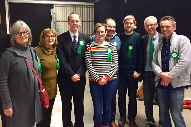 Green Party members, including Alison Firth (centre) who is the party's candidate for Kenilworth and Southam.