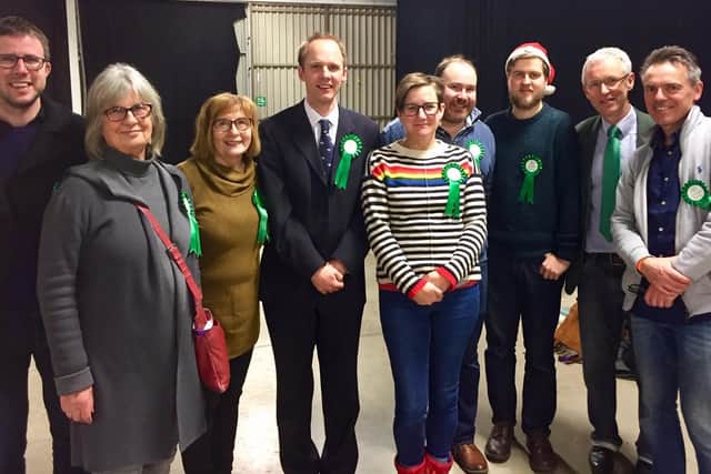 Green Party members with the party's candidate, Alison Firth in the centre