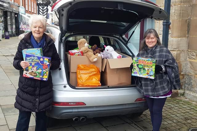 Volunteer Wendy Nealon and front of house staff member Natalie Harries with some of the donations
Photo submitted.
