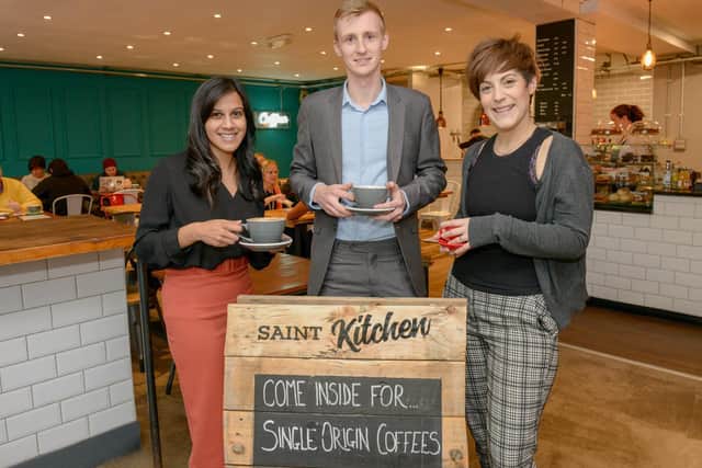 Left to right: Bhavika Mistry (Wright Hassall), Lydia Papaphilippopoulos-Snape
(Warwick Street Kitchen) and Rees Herrod (Wright Hassall). Photo submitted.
