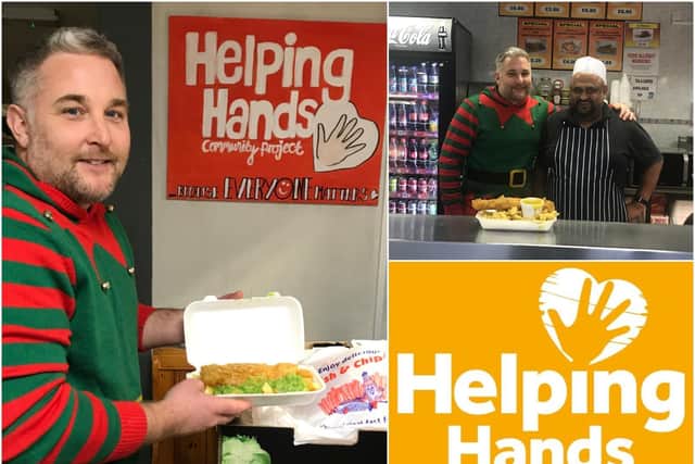Cllr Jody Tracey teamed up with Spinney Hill Chippy to help those in need. Photos submitted.