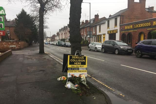 Police continue to appeal for witnesses to the fatal road traffic incident in Rugby Road, Leamington on December 17. Flowers have been left at the scene in tribute to the victim - a woman in her 50s.