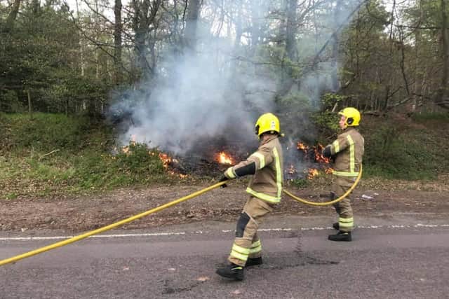 During the summer months fire fighters attended numerous small fires like this one on Crackley Lane.