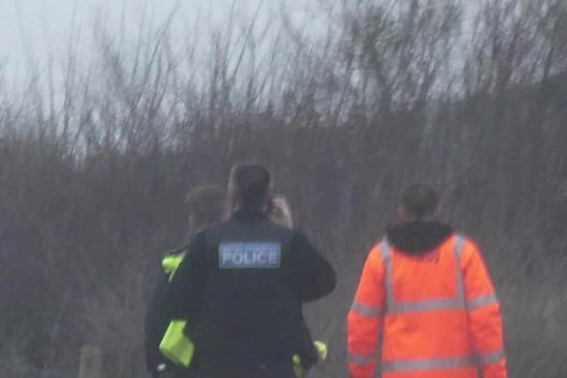 British Transport Police at the scene yesterday (Jan 1)