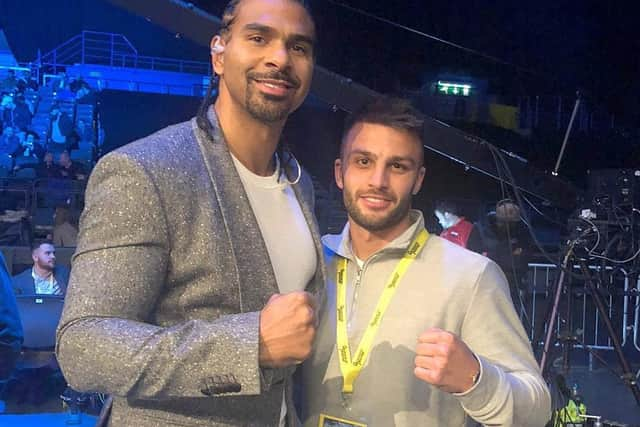 Quartermaine with former world heavyweight champion David Haye.