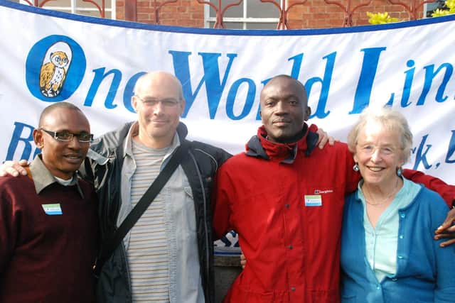 Maada (third from left) with friends from One World link including Cllr Jane Knight taken in 2012