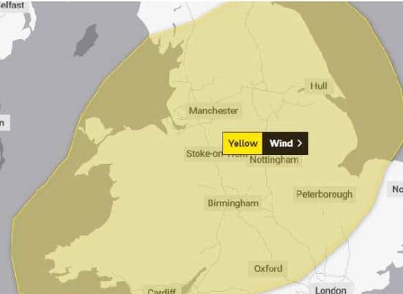 Met Office issues yellow alert as high winds set to hit Warwickshire