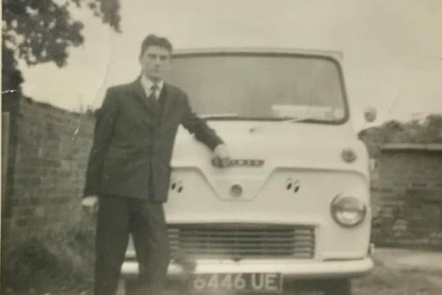Patrick Garrett with his battered old Ford Thames 15cwt van
